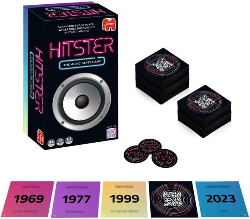jumbo Hitster - The Music Fun Party Quiz Card Game, 2-10 Players - 300 Plus Iconic Music Hits - Great for Adult and Family Game Night - Image 2